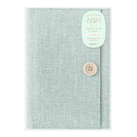 Yuru Log Notebook Cover - Cloth Light Blue - B6