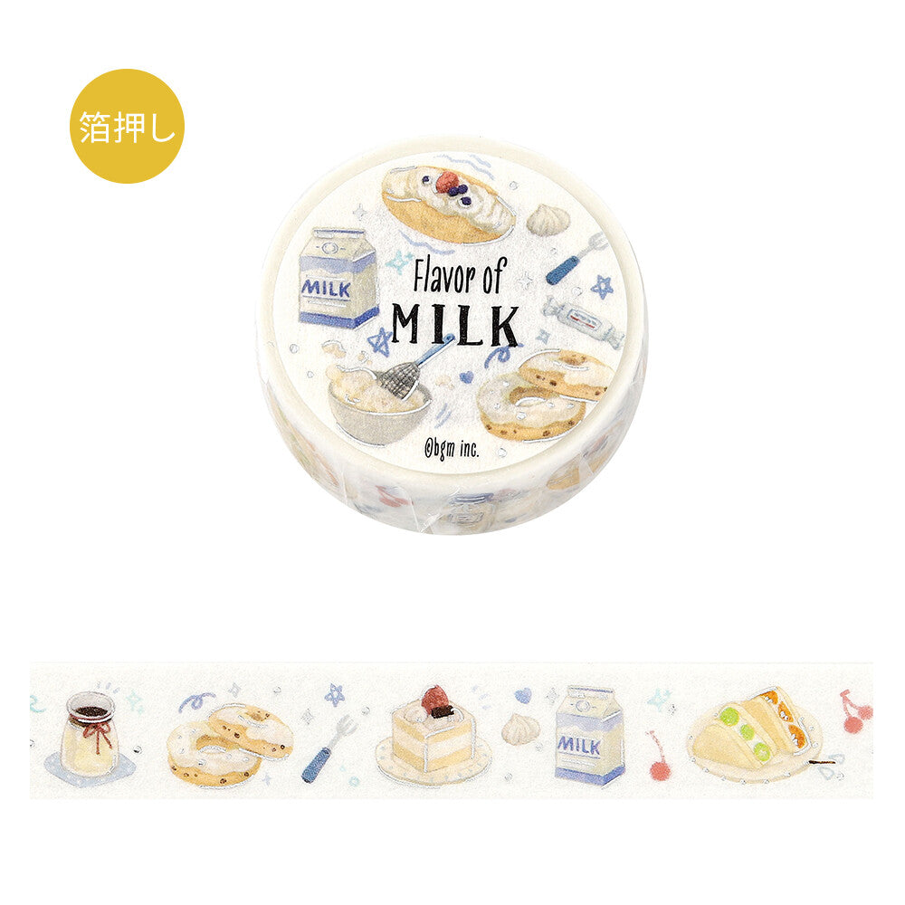 BGM Washi Tape - Foil Stamping - Tokimeki Flavor - Milk (Coming Soon)