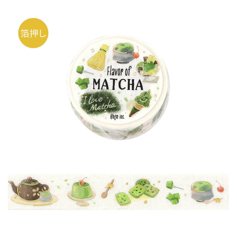 BGM Washi Tape - Foil Stamping - Tokimeki Flavor - Matcha (Coming Soon)