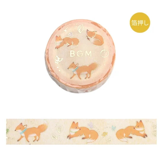 BGM Washi tape - Foil Stamping - Leaves and Fox