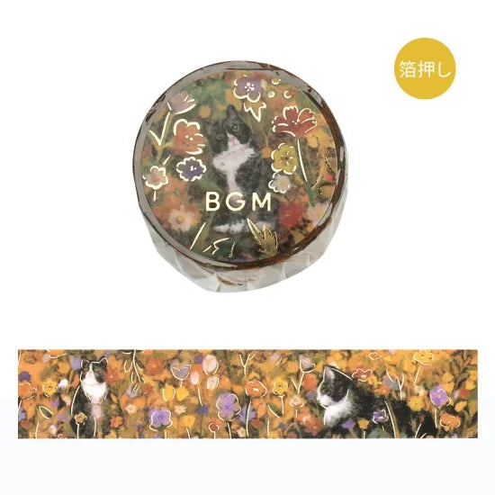 BGM Washi tape - Flowers and Cats - Hachiware Cat