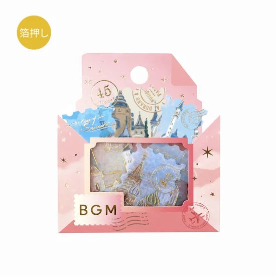 BGM Flake Sticker - Post Office - Gold Foil - Around the World