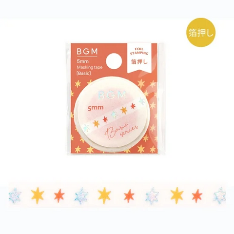 BGM Slim Washi Tape - Color Star