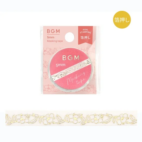 BGM Slim Washi Tape - Floral Melody