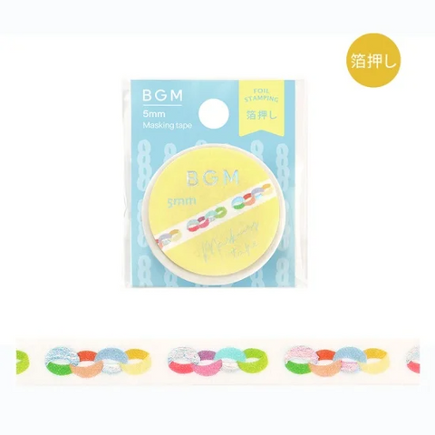 BGM Slim Washi Tape - Colored Tape