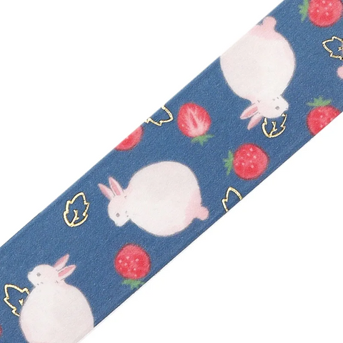 BGM Washi Tape - Rabbit World - Strawberry Daifuku