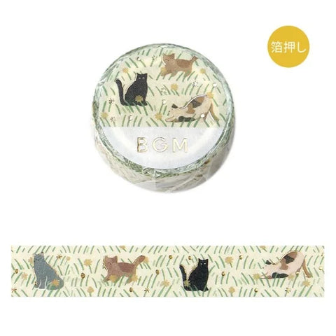 BGM Washi Tape -  Foil Stamping Flower and Plant Notebook - Cats