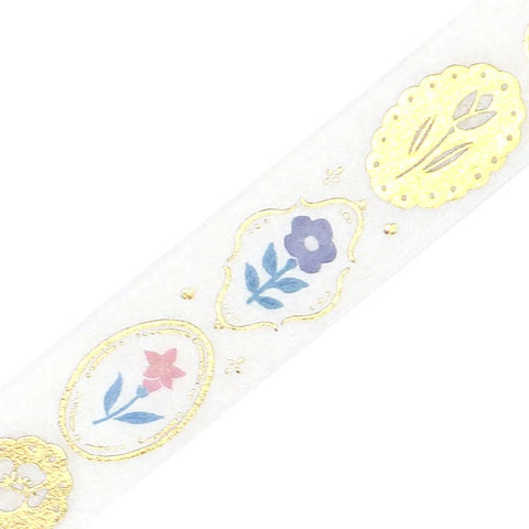 BGM Washi Tape -  Foil Stamping Flower and Plant Notebook - Flower Brooch