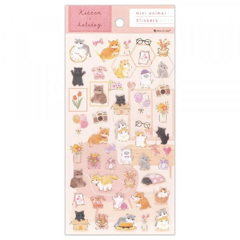 NB -  Kitten x holiday Large Transparent Sticker Sheet - Chill Kitten