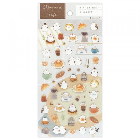 NB -  Shimaenaga x cafe Large Transparent Sticker Sheet - Chill Shimaenaga