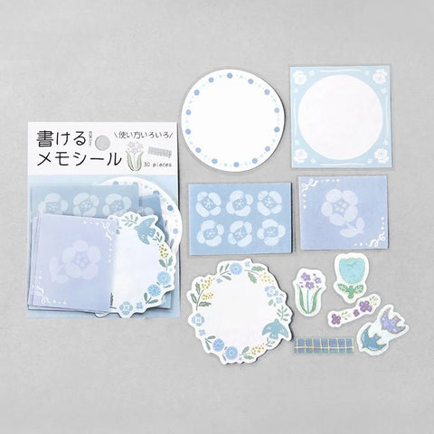 BGM Flake Sticker - Memo - Hana-Biyori - Blue