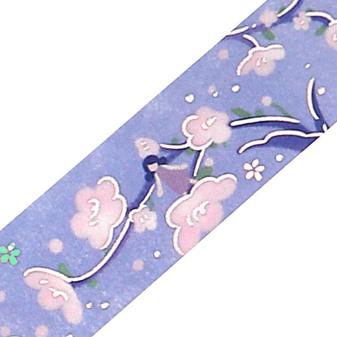 BGM Washi Tape - Foil Stamping - Flower Story - Light Purple