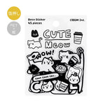 BGM YURUKU IKO-YO! Mixed Flake Sticker - Cute Meow