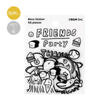 BGM YURUKU IKO-YO! Mixed Flake Sticker - Friends Party