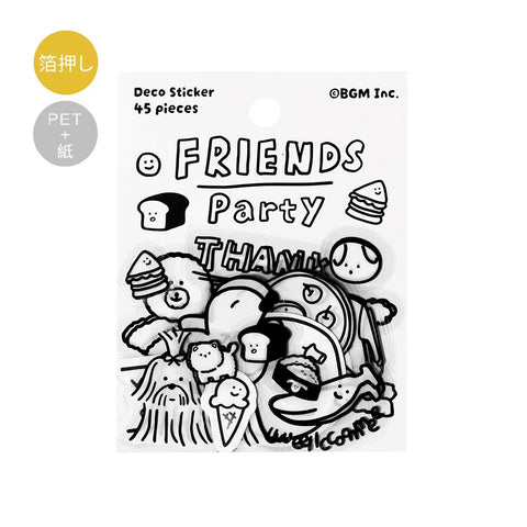 BGM YURUKU IKO-YO! Mixed Flake Sticker - Friends Party