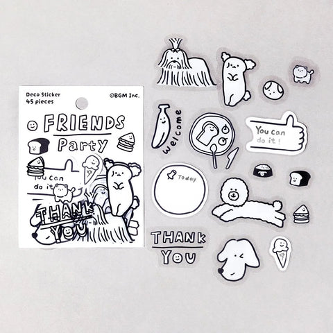 BGM YURUKU IKO-YO! Mixed Flake Sticker - Friends Party