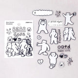 BGM YURUKU IKO-YO! Mixed Flake Sticker - Bear Cafe