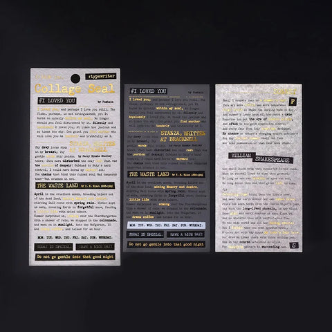 BGM -  Collage Seal Sticker Sheets - Typewriter