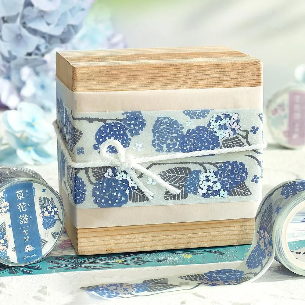 BGM Washi Tape - Foil Stamping - Kusahanafu - Hydrangea (Coming Soon)