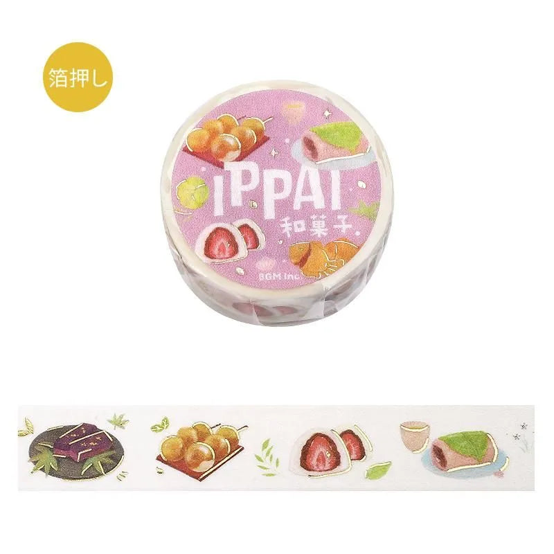 BGM Washi Tape - Foil Stamping - IPPAI - Full of Wagashi (Japanese Sweets) (Coming Soon)