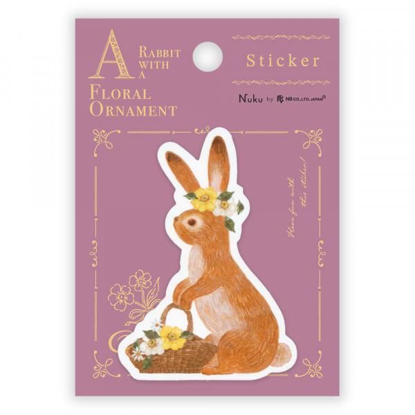 NB Die-cut Sticker - Ressa - A Rabbit with a Floral Ornament (Coming Soon)