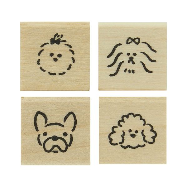 Kodomo No Kao - Planner Stamp Club - Set of 4 Stamps - Dog's Face (Coming Soon)