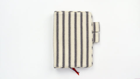 Hobonichi Techo Cover 2025 - Lined Fabric: Herringbone (Ivory x Black) - A6