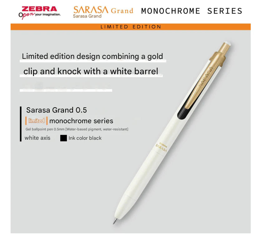 Zebra SARASA - Monochrome Series - White Set - Limited Edition
