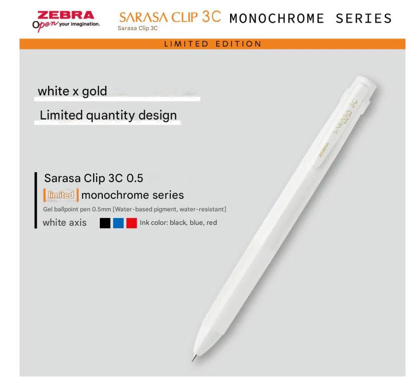 Zebra SARASA - Monochrome Series - White Set - Limited Edition