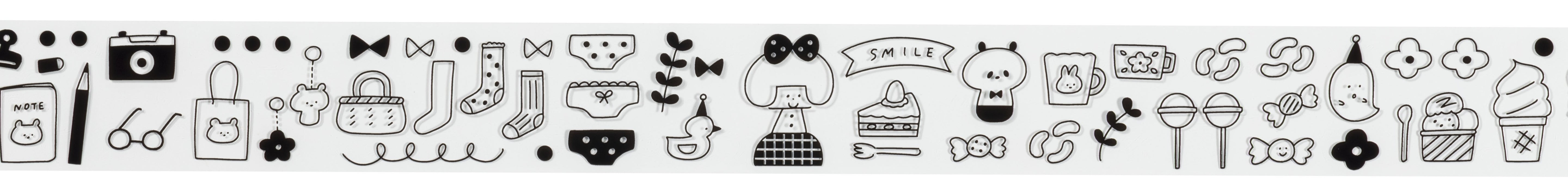 Item OSP x mizutama Clear Roll Stickers - Smile Monochrome - 50mm (Coming Soon)