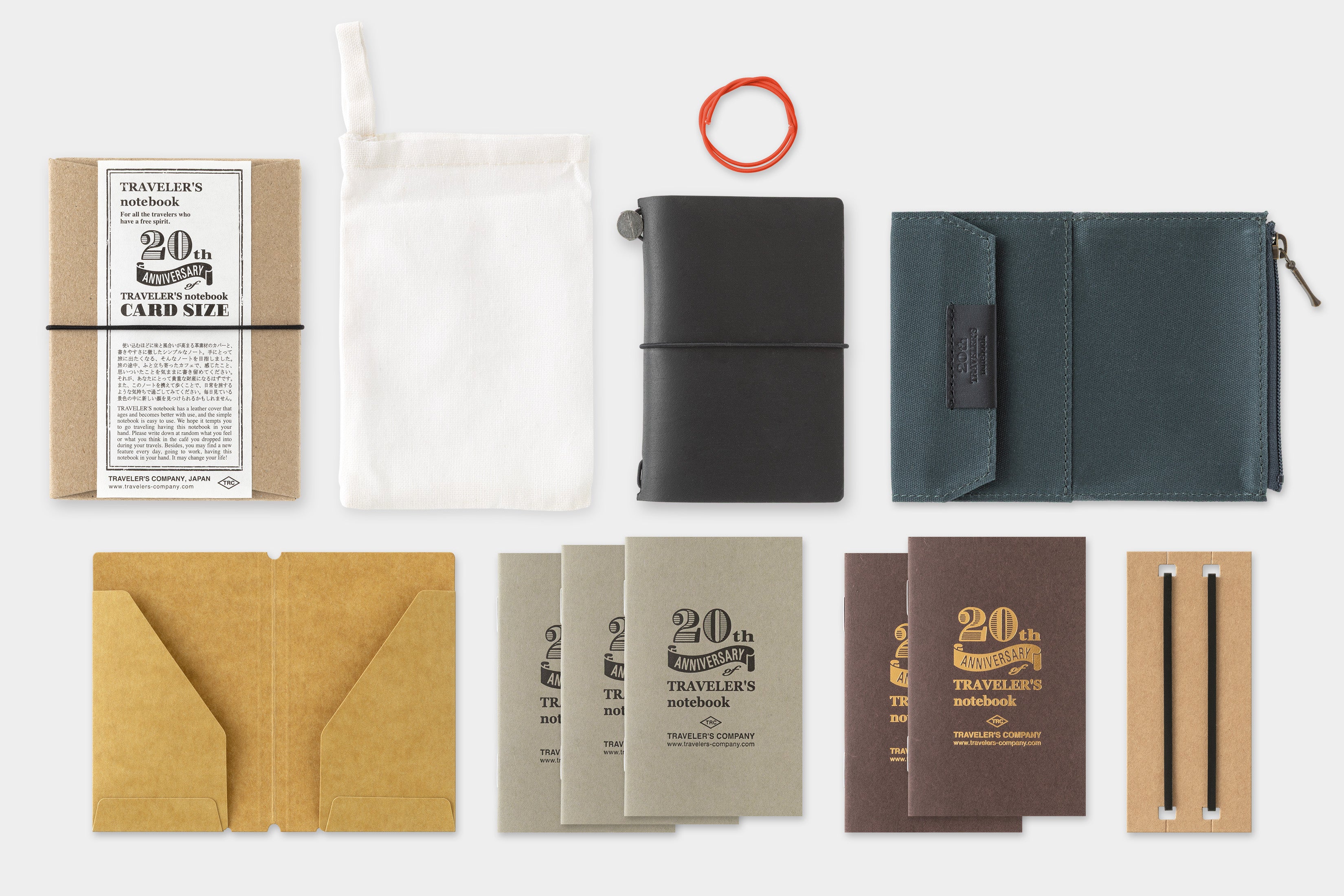 TRAVELER'S Notebook - Card Size - 20th Anniversary Set - Black - Limit 1 Per Person (Pre-Order Starts Mar 5; Ships Apr 23)