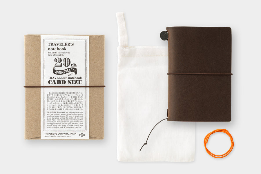 TRAVELER'S Notebook - Card Size - 20th Anniversary Set - Brown - Limit 1 Per Person (Pre-Order Starts Mar 5; Ships Apr 23)