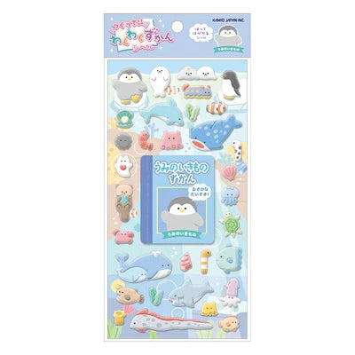 Kamio Wakuwaku Picture Book Puffy Sticker - Sea Creature