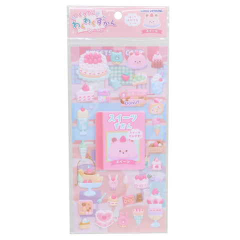 Kamio Wakuwaku Picture Book Puffy Sticker - Sweets