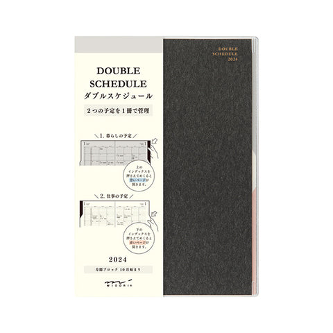 Midori Double Diary Schedule - 2024 - B6