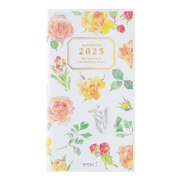 Midori Pocket Diary Slim - 2025 - Flowers