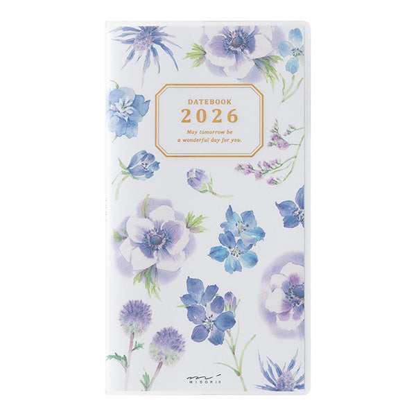 Midori Pocket Diary 2026 - Country Time Flowers - Slim