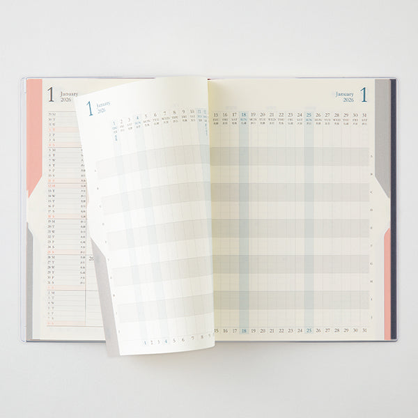 Midori Double Schedule Diary Progress - 2026 - B6 – Yoseka Stationery