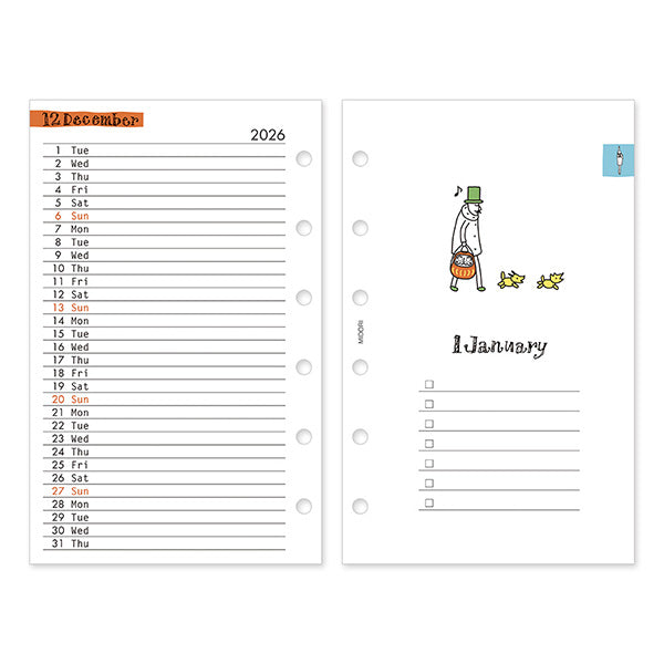 Midori Refill 2027 - Ojisan - B7 - Weekly – Yoseka Stationery