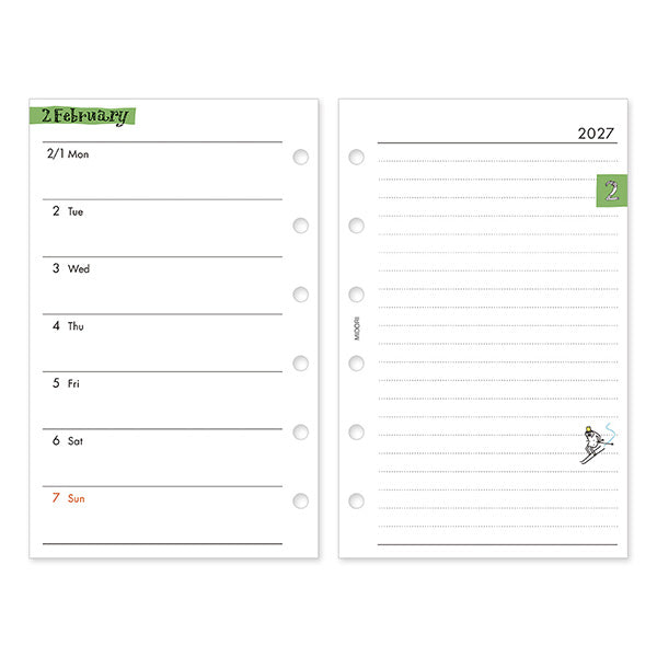 Midori Refill 2027 - Ojisan - B7 - Weekly – Yoseka Stationery