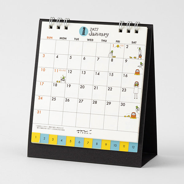 Midori Desk Ring Calendar - Ojisan - Small - 2027