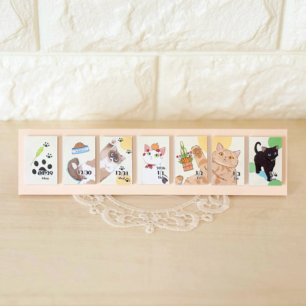 Himekuri Sticky Calendar 2026 - Cats – Yoseka Stationery