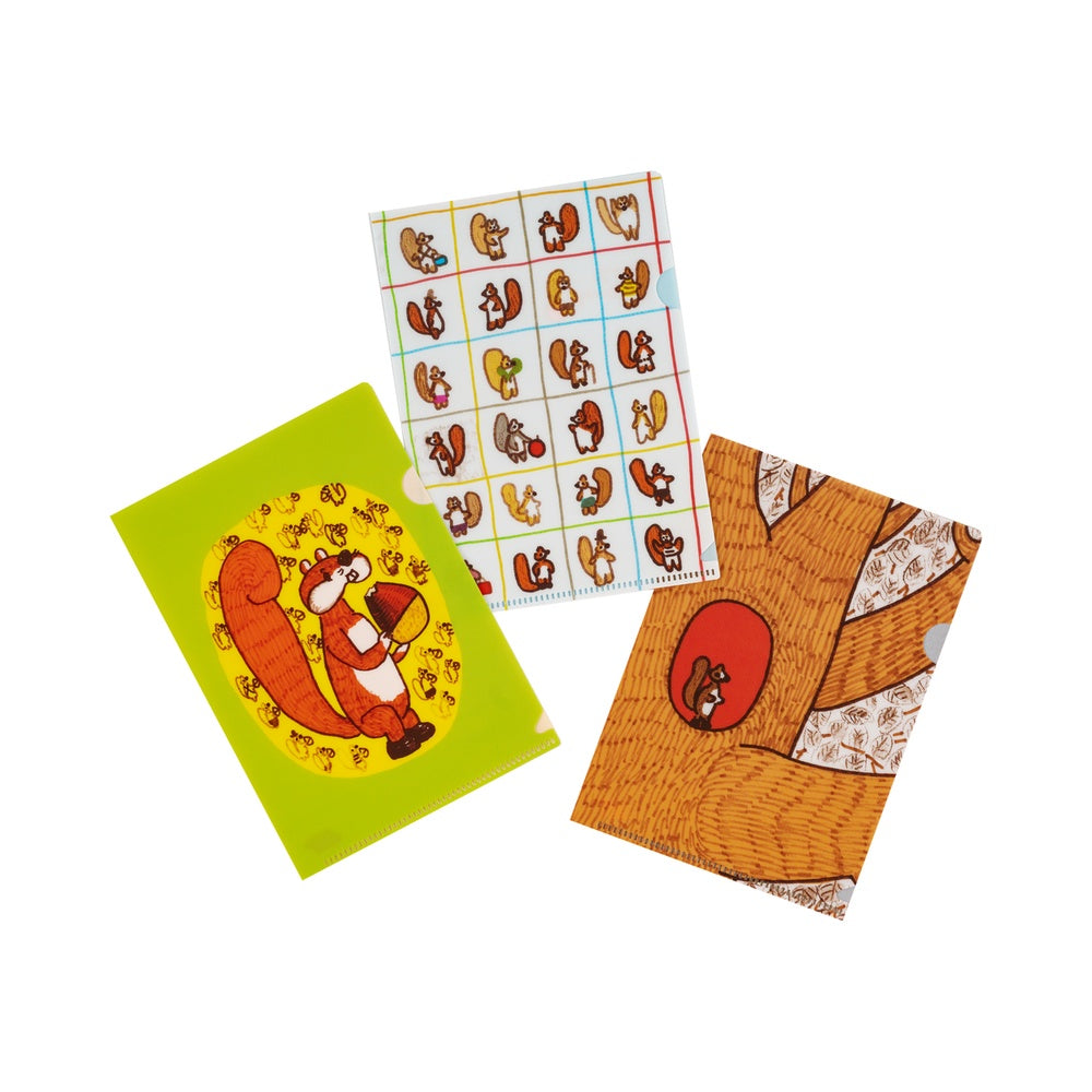 Hobonichi 2026 Folder Set of 3 - 100%ORANGE: Squirrel’s Moving Day - A6 Size