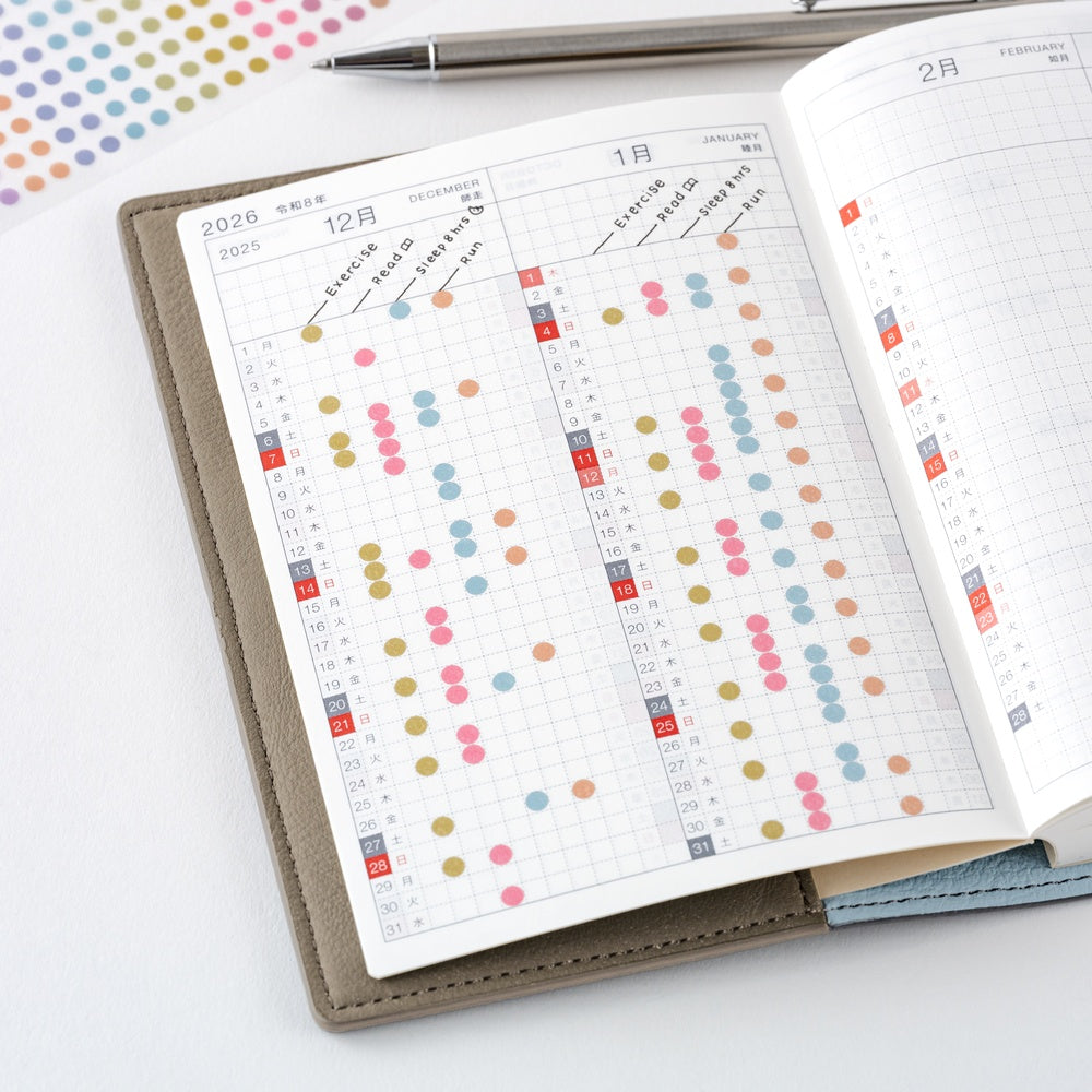 Hobonichi 2026 - TSUKI no IRO: Transparent Dot Stickers - 3.5mm