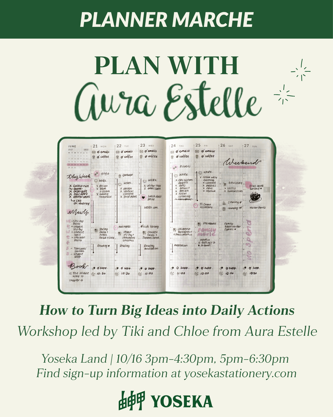 Plan with Aura Estelle: How to Turn Big Ideas into Daily Actions Workshop | 10/16