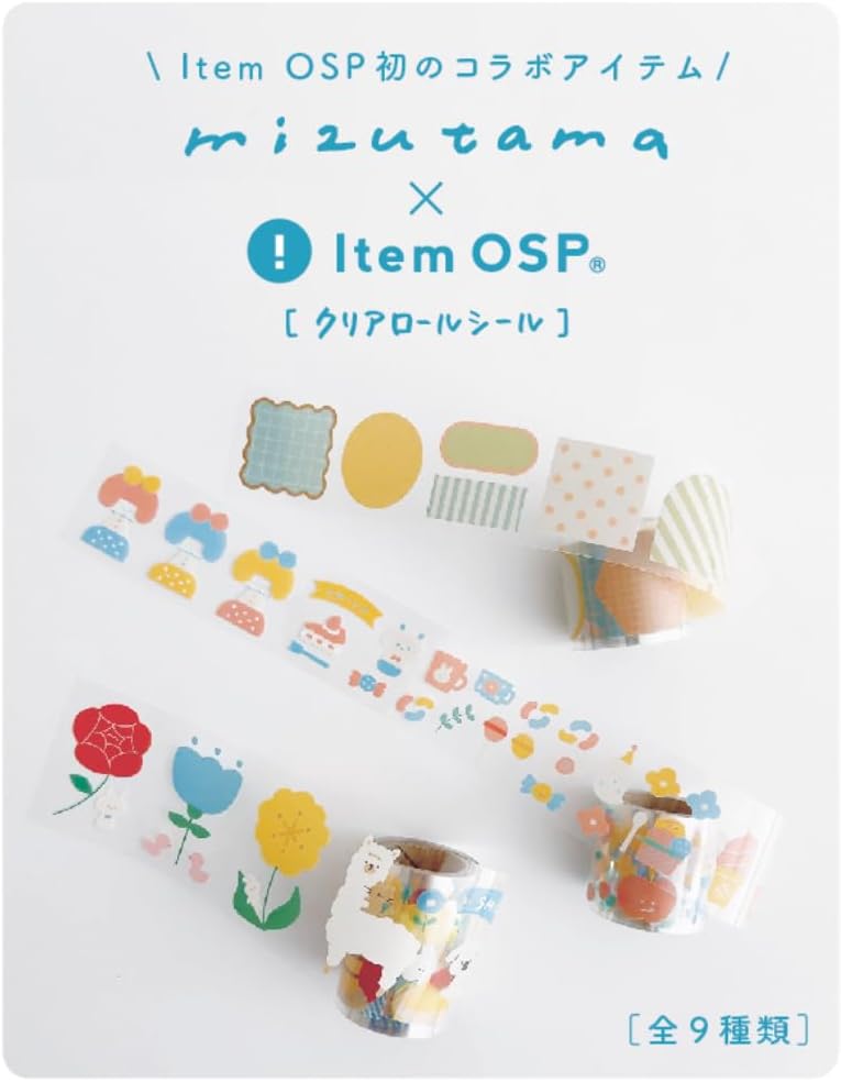 Item OSP x mizutama Clear Roll Stickers - Smile Monochrome - 50mm (Coming Soon)