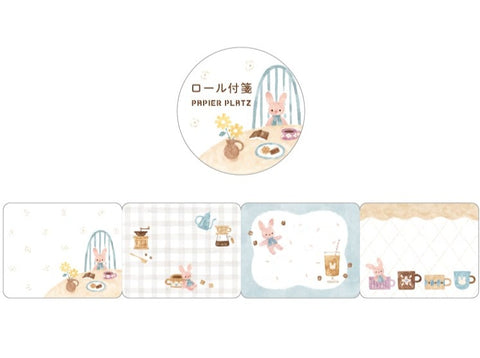 Papier Platz x Nakauchi Waka - Roll Sticky Notes - Rabbit and Coffee