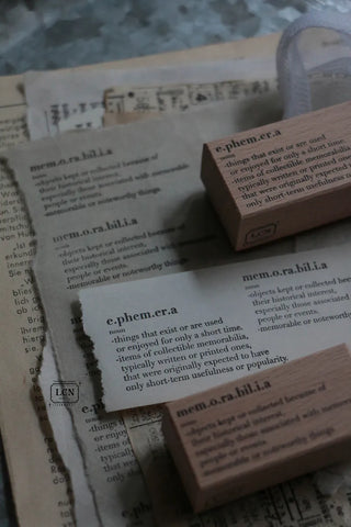 LCN Wooden Rubber Stamp - Word: Ephemera