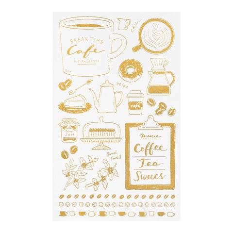 Midori Foil Transfer Stickers for Journaling - Coffee