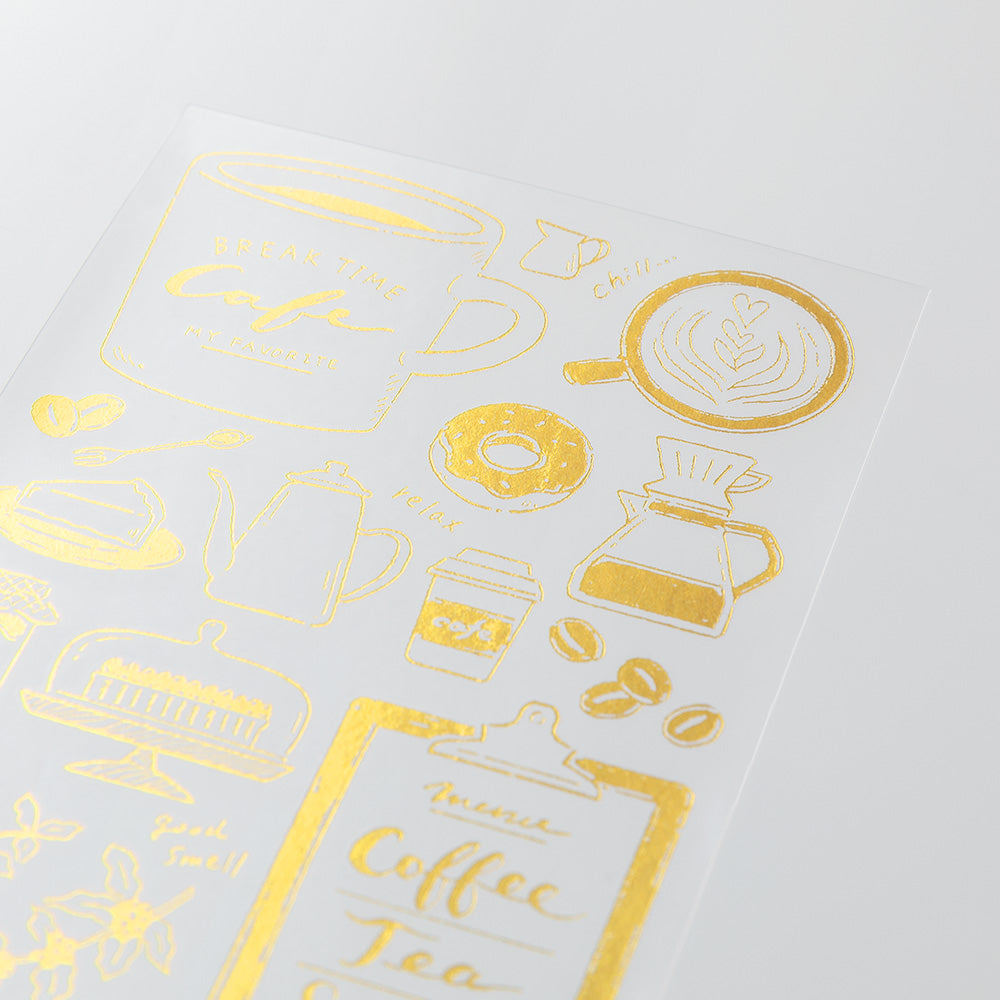 Midori Foil Transfer Stickers for Journaling - Coffee